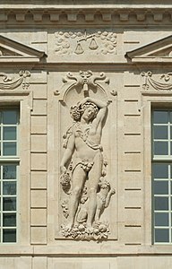 Bas relief by Jean Goujon, Hôtel de Sully, Paris