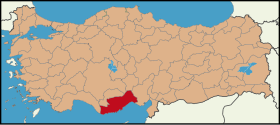 Localisation de Mersin (province)