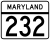 Maryland Route 232 marker