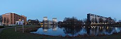 Panoramic view of Marl City with town hall