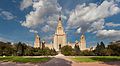 Image 16 Moscow State University Photograph: Dmitry A. Mottl The current main building of the Moscow State University in Sparrow Hills, Moscow, Russia. Designed by Lev Rudnev and completed by 1953, the 240-metre (790 ft) tall structure was the tallest building in Europe until the completion of the Messeturm in 1990. More selected pictures