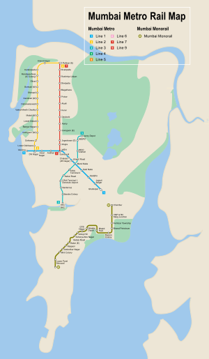 Mumbai Metro and Monorail Map