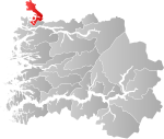 Mapa do condado de Sogn og Fjordane com Selje em destaque.