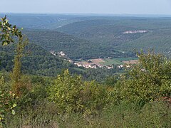 The town of Penne from the Grésigne forest