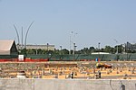 Construction of the Pentagon Memorial in September 2007