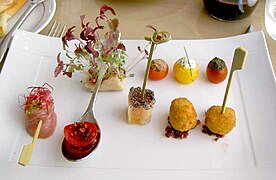 Appetisers in a restaurant