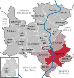 Läget för Rottweil i Landkreis Rottweil