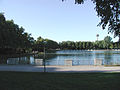 Aachener Weiher mit dem Colonius im Hintergrund