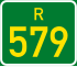 Regional route R579 shield