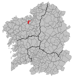Situation of Carral within Galicia