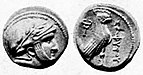 Coin of Sophytes, clearly derived from these previous Attic coins.[9]