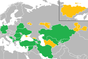 A coloured map of the countries of Europe