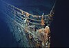 The bow of the wrecked RMS Titanic