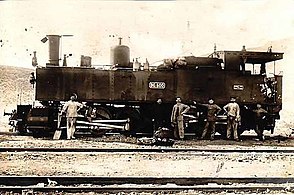 Une locomotive Mallet du chemin de fer tunisien Bône-Guelma construite par les Ateliers des Batignolles.