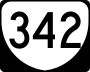 State Route 342 marker