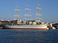 Viermast-Bark Viking als Hotelschiff im Hafen von Göteborg (2005)