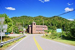 KY 28 approaching Buckhorn Presbyterian Church