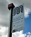 Image 30A bus stop in Denton bearing the logo of Transport for Greater Manchester (TfGM). TfGM is a functional executive body of the Greater Manchester Combined Authority and has responsibilities for public transport in Greater Manchester. (from Greater Manchester)