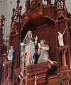 Image of the patron saint on the altarpiece in the chancel.