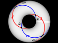 Cayley graph of the quaternion group embedded in the torus.