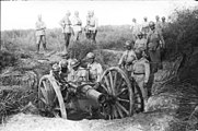 A BL 5-inch Howitzer in Romanian service during World War I. Romania received 28 howitzers in 1917.