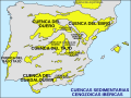 Principales cuencas sedimentarias cenozoicas ibéricas.