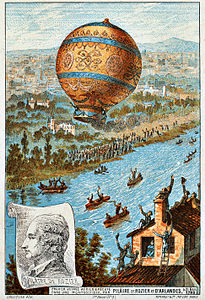 First aerial voyage with Pilâtre de Rozier and d'Arlandes, by Romanet & cie.