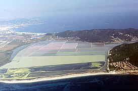 Vista aérea do parque natural de ses Salines.