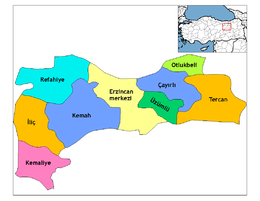 Distretto di Çayırlı – Mappa