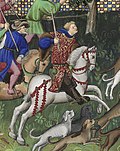 La chasse au lièvre, page 89 v du Livre de la chasse.