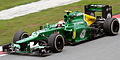 Giedo van der Garde driving the CT03 at the 2013 Malaysian Grand Prix.