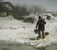 H. A. Brendekilde: Break in the Frost (Tøsne) (1895)