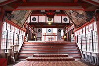 Inside the shrine buildings