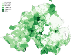 愛爾蘭語在北愛爾蘭的分布, 2011年
