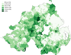 爱尔兰语在北爱尔兰的分布, 2011年