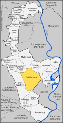 Läget för Schifferstadt i Rhein-Pfalz-Kreis