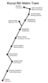 Map of the Kryvyi Rih Metrotram.