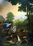 La caza del jabalí, de Francisco de Goya, 1775.