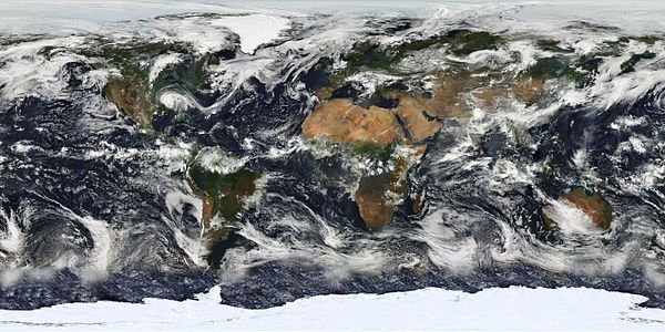 MODIS Cloud Cover Map at Moderate-Resolution Imaging Spectroradiometer, by NASA