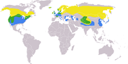 Aire de répartition du Harle bièvre