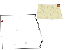 Location of Walhalla, North Dakota