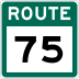 Route 75 marker