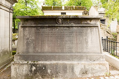 Mixed with Neoclassicism - Grave of Louis Poinsot in Père-Lachaise Cemetery in Paris, by David d'Angers, mid-19th century