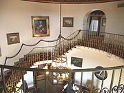 Different view from the top of the staircase inside the Wrigley Mansion.