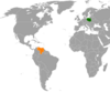 Location map for Poland and Venezuela.