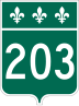 Route 203 marker