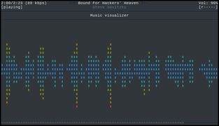 Solarized Dark used to style ncmpcpp, an MPD client running in the terminal