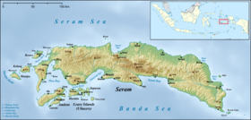 Carte de Séram et des îles voisines.