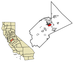 Location of Ceres in Stanislaus County, California.