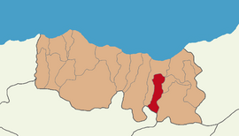 Map showing Köprübaşı District in Trabzon Province